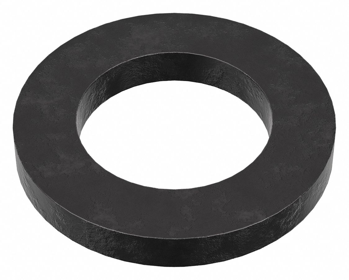 Flat Washer: Case Hardened, Black Oxide, Steel, M16 Screw Sz, 17 mm In Dia, 28 mm Out Dia, 10 PK