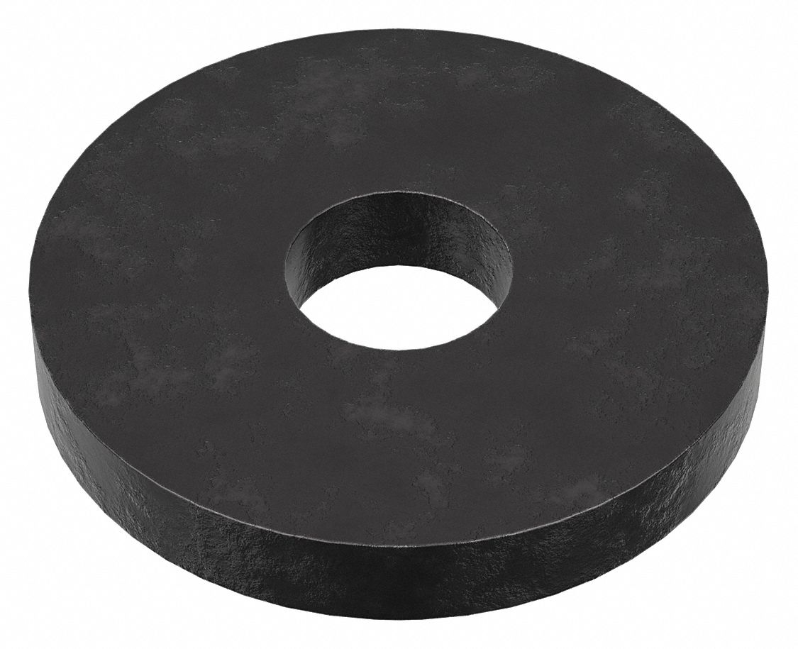 Flat Washer: Case Hardened, Black Oxide, Steel, M4 Screw Sz, 4.3 mm In Dia, 14 mm Out Dia, 5 PK