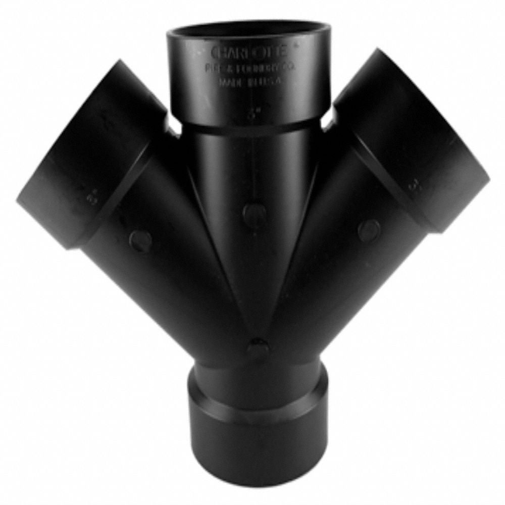GRAINGER APPROVED 11/2 in Double Wye, Hub x Hub x Hub x Hub Fitting