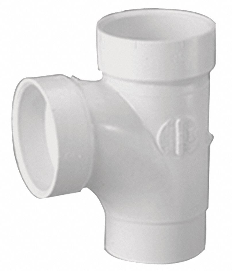 GRAINGER APPROVED PVC Sanitary Street Tee, Spigot x Hub x Hub, 2 in ...