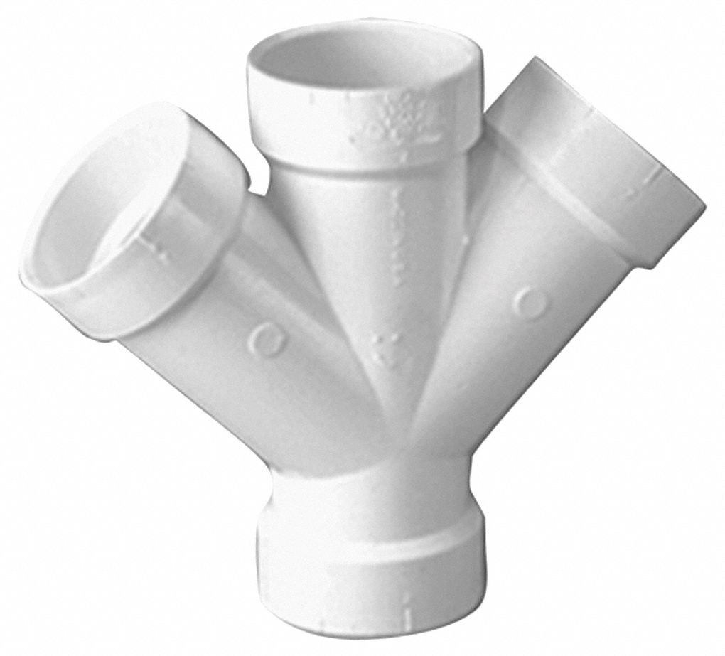 MUELLER INDUSTRIES PVC Double Reducing Wye Hub 4 x 4 x 