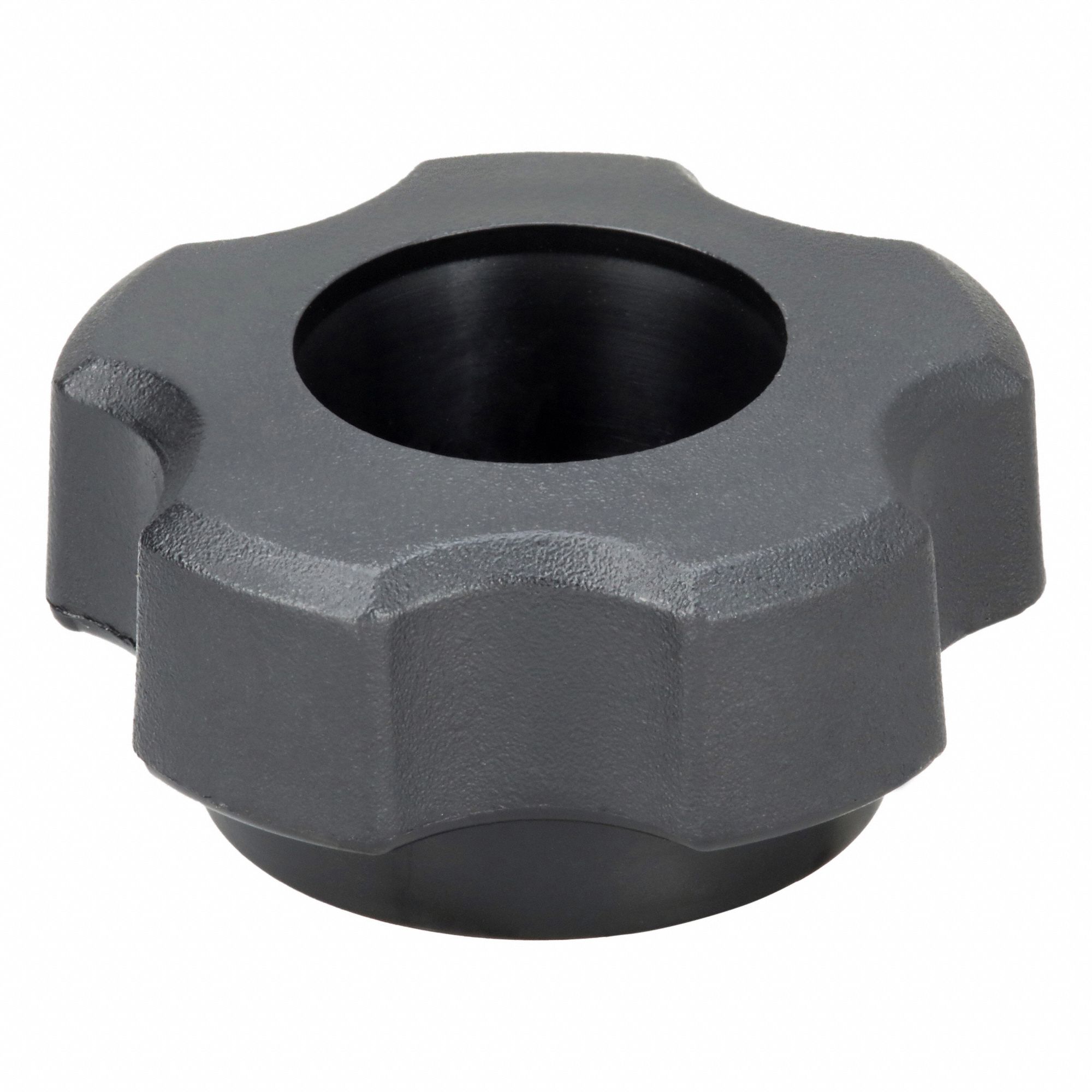 Hand Knob: 5 Point, Plastic, 5/16" Thread, 22 mm Thread Lg, 1.72 in Dia