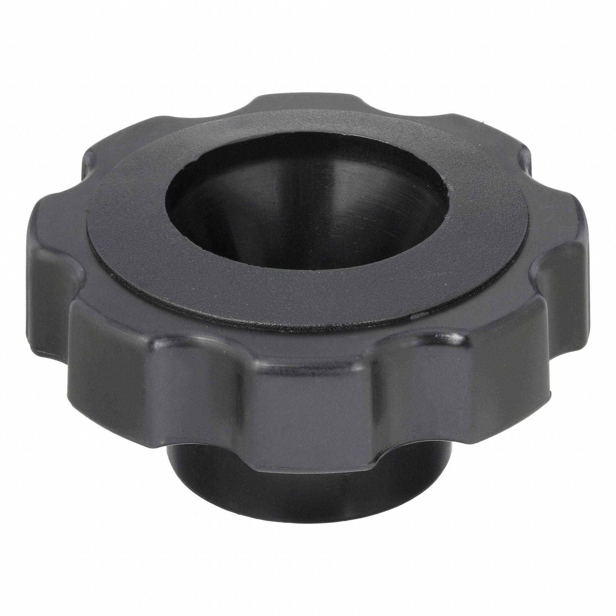 Hand Knob: 8 Point, Plastic, 1/4" Thread, 15 mm Thread Lg, 2.38 in Dia