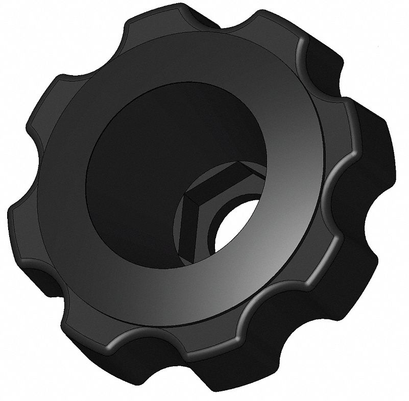 INNOVATIVE COMPONENTS Hand Knob, Hex Hole for Bolts/Cap Screws/Nuts