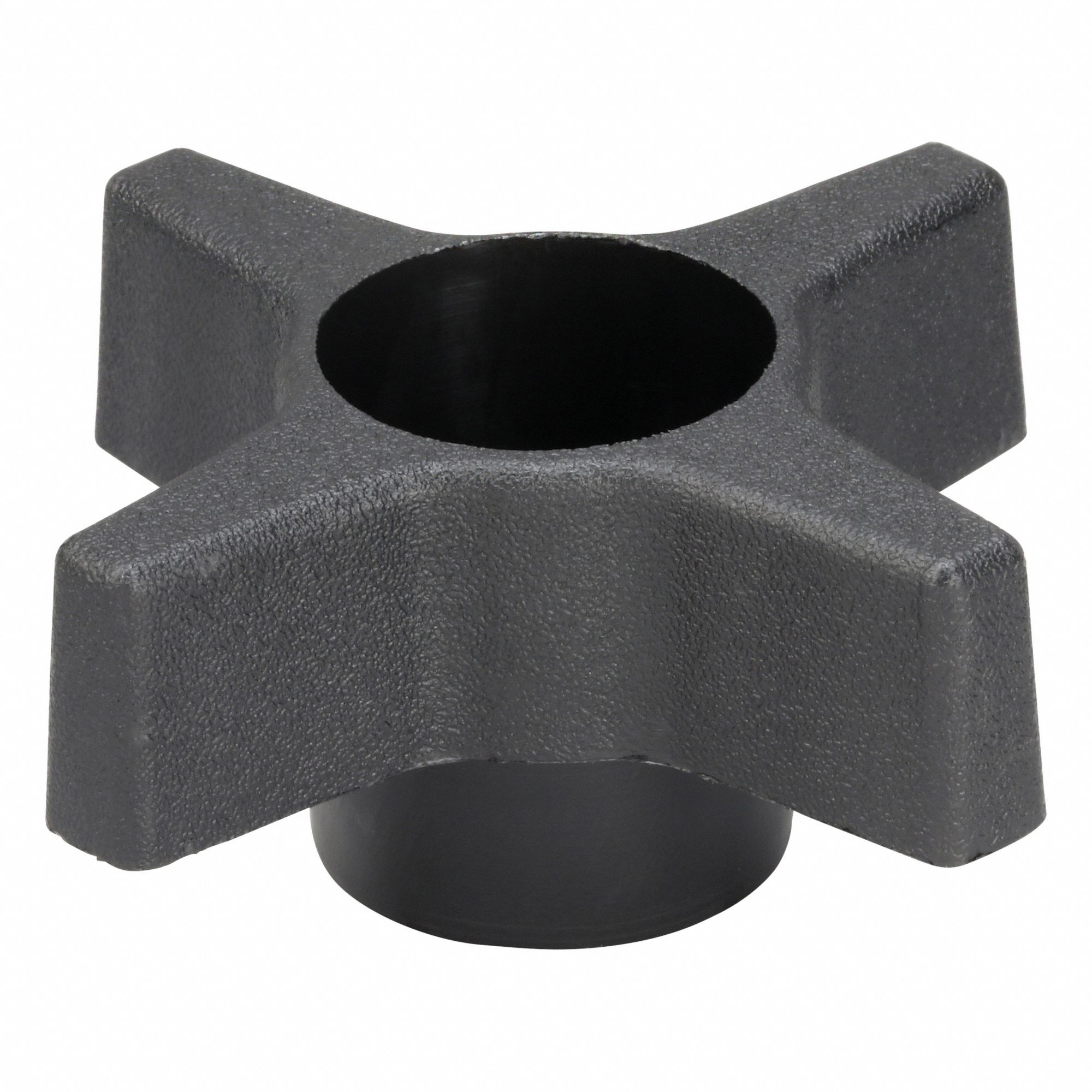 Hand Knob: 4 Point, Plastic, 1/2" Thread, 2.46 in Dia