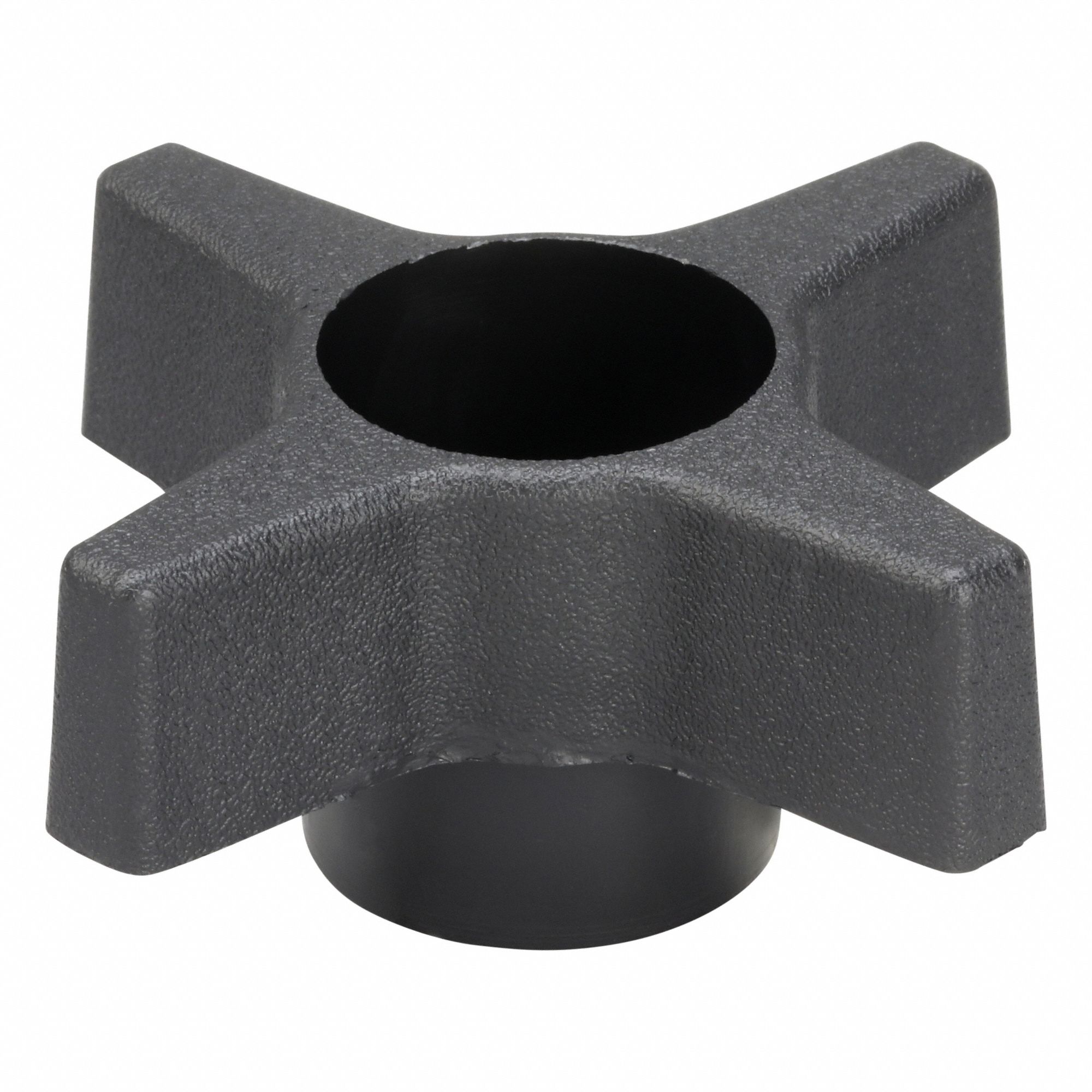 Hand Knob: 4 Point, Plastic, M12 Thread, 2.46 in Dia