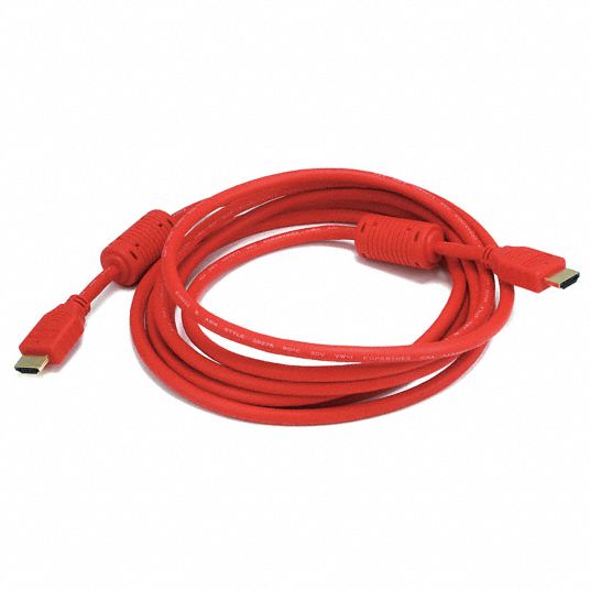 MONOPRICE, Red, 4027, HDMI Cable 5RFF84027 Grainger