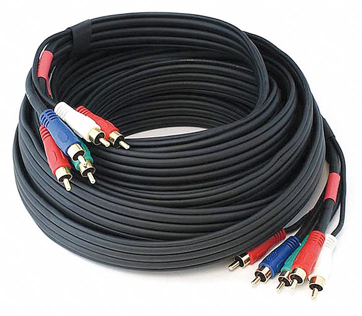 MONOPRICE RCA Audio/Video Cable 25 ft Lg, Black, Component/RG59/U, 27
