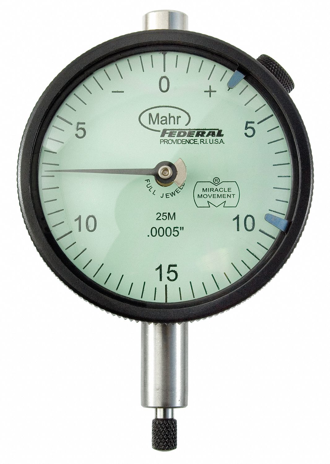 MAHR, 0 in to 0.075 in Range, Balanced Reading, Dial Indicator Lug