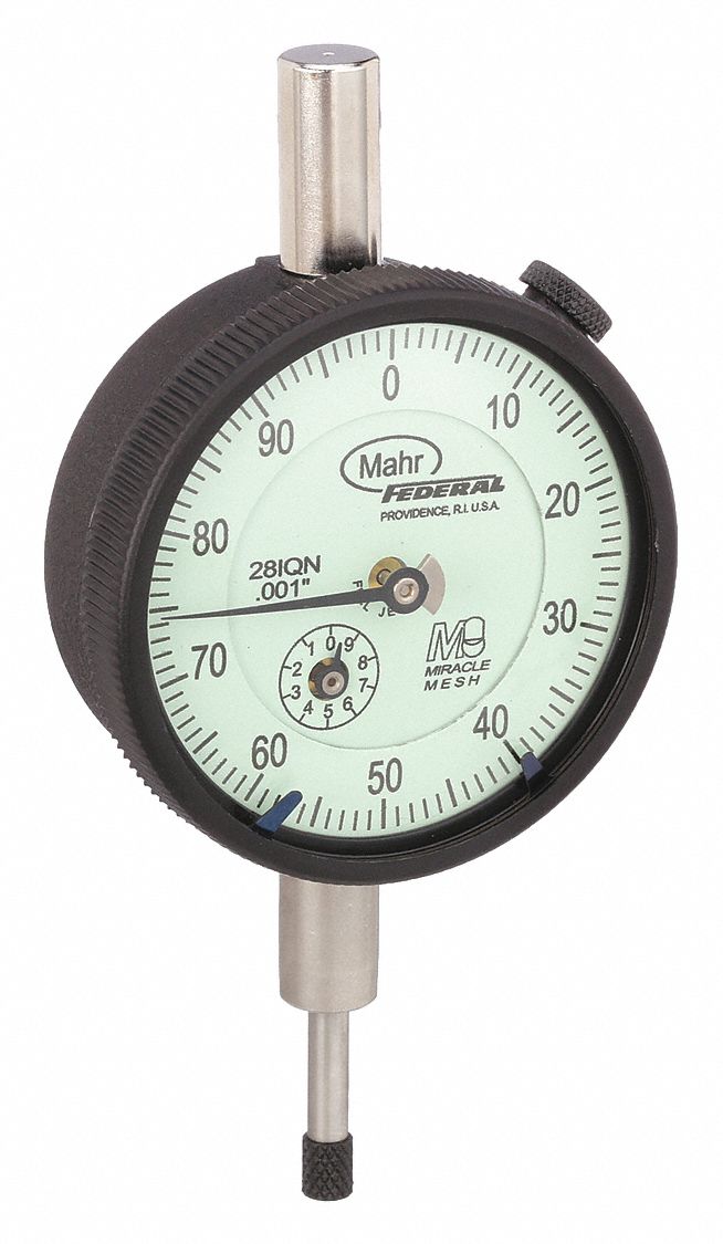 MAHR, 0 in to 0.5 in Range, Continuous Reading, Dial Indicator Lug