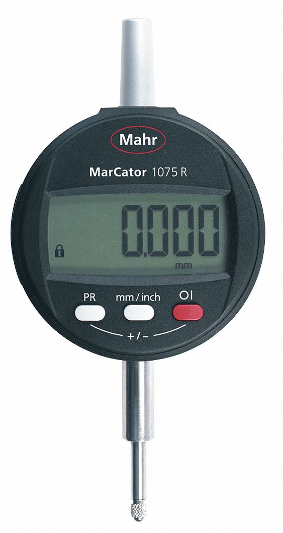 Digital Indicator: 0.00002 in to 0.5 in /0.001 mm to 12.7 mm, Inch/Metric, 0.005 mm Accuracy