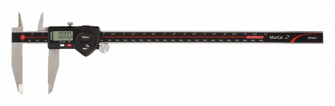 4-WAY DIGITAL CALIPER, 0 IN TO 12 IN/0 TO 30MM RANGE, IP67, +/-015 IN/+/-0.04MM ACCURACY