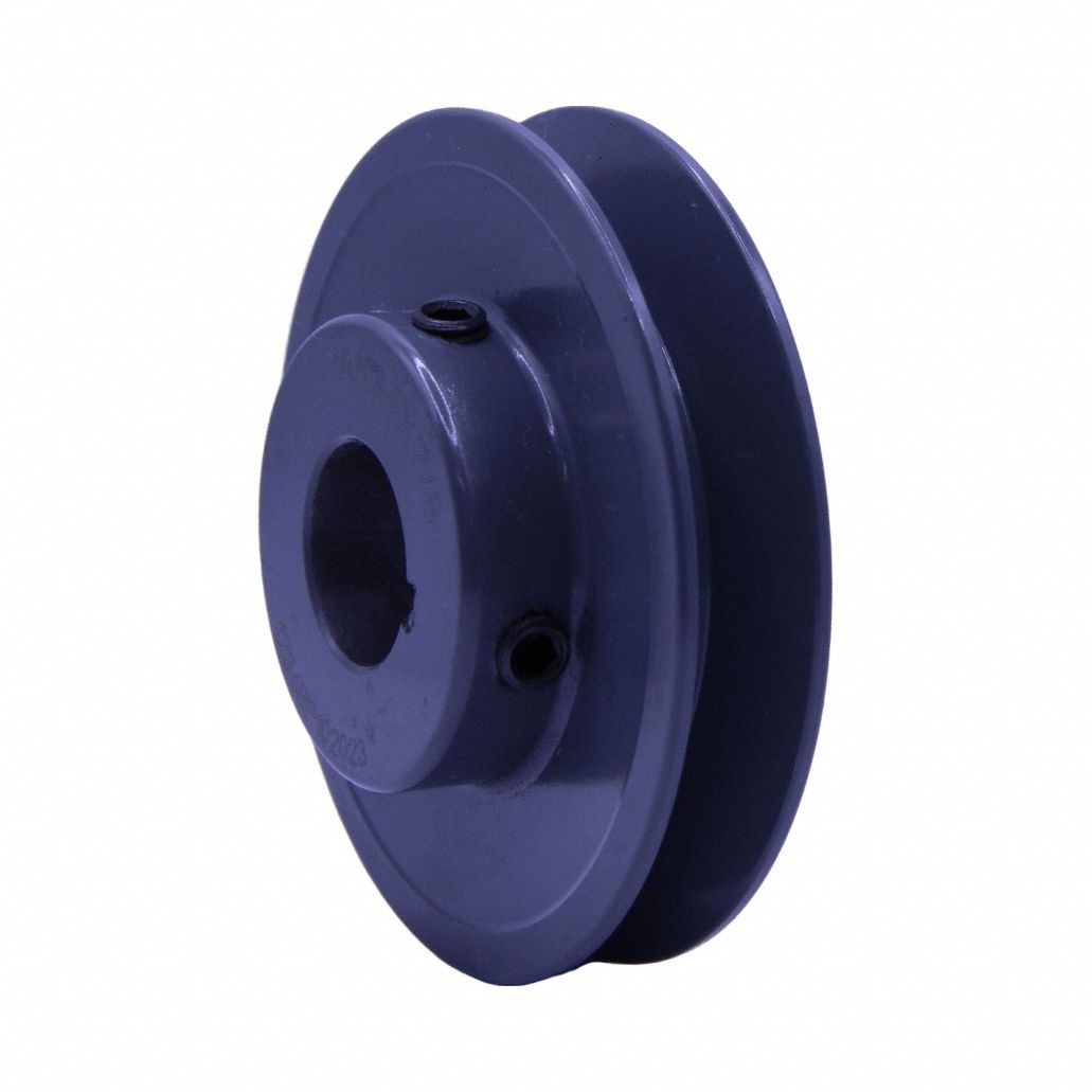 V-Belt Pulley: AK34, 1 Groove, 3.45 in OD, Fixed Bore, 1/2 in Bore, Cast Iron