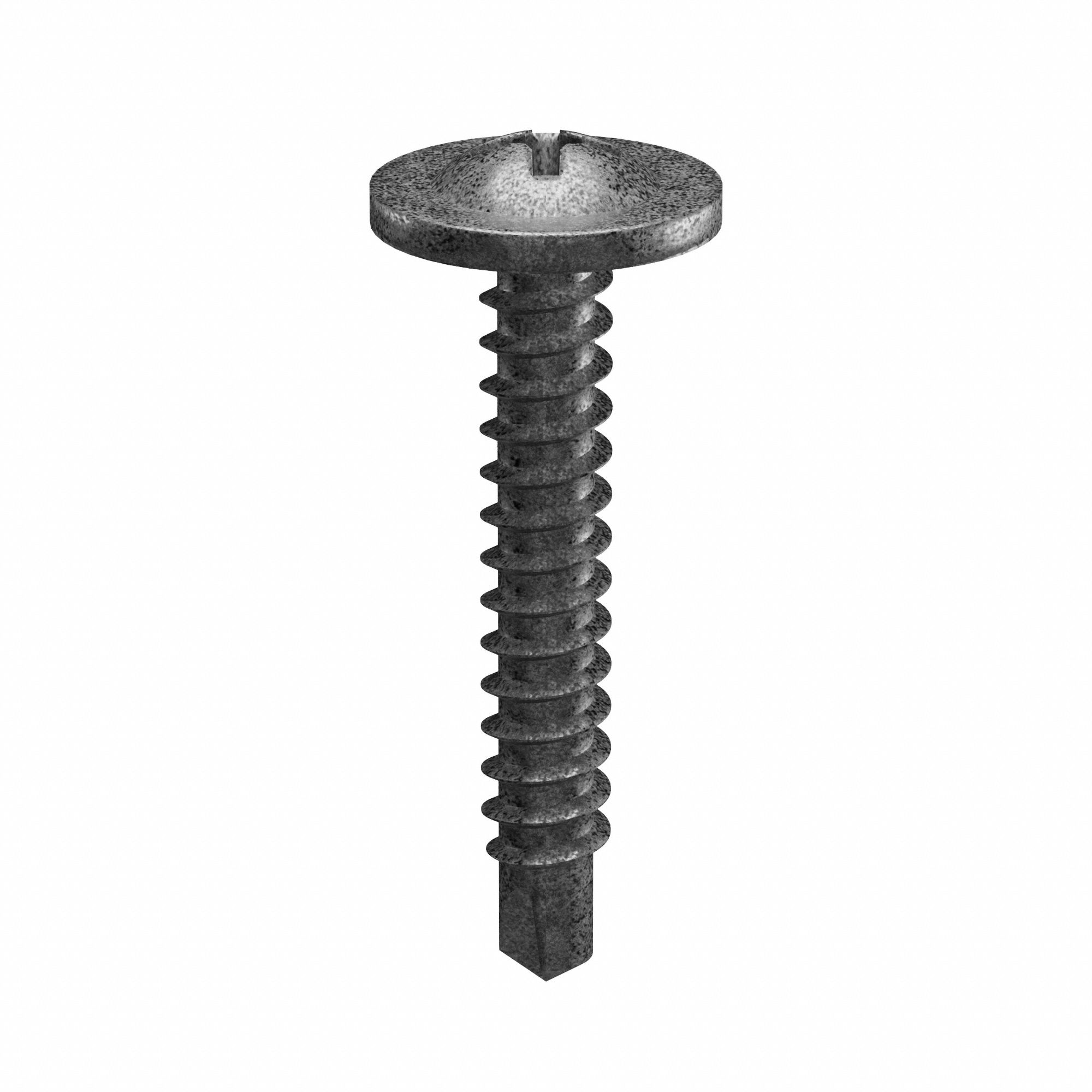Self-Drilling Screw: #8 Size, 1 in Lg, Phosphate, Steel, Trim, Phillips Pozi, 100 PK