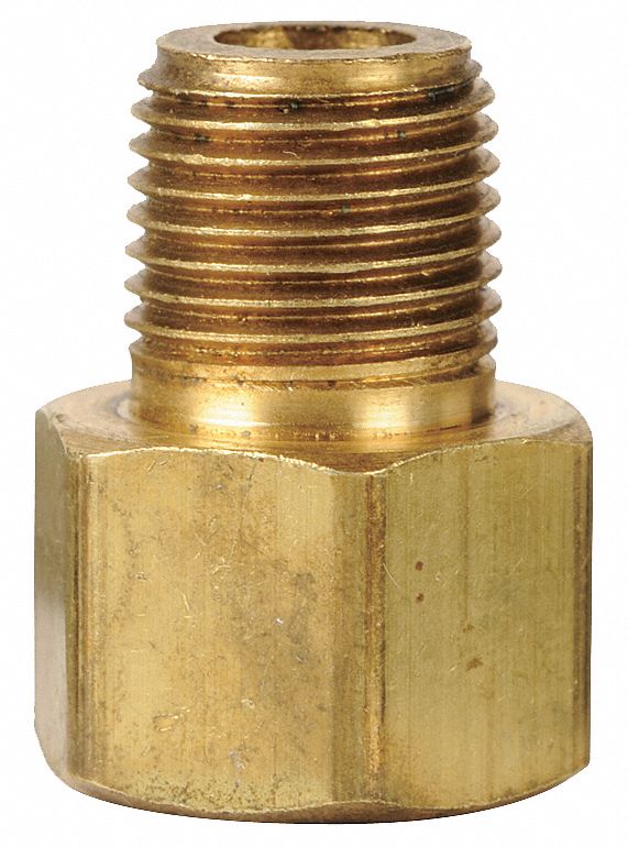 Flared Fitting Adapter: 1/4 in OD x 3/8 in Pipe x 1/4 in Pipe Fitting Size, Flared/Threaded, 10 PK