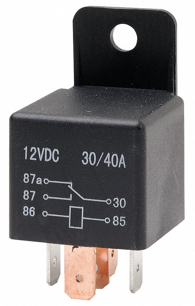 GRAINGER APPROVED Automotive Relay, 12V DC Coil Volts, 30A @ 12V, 40A