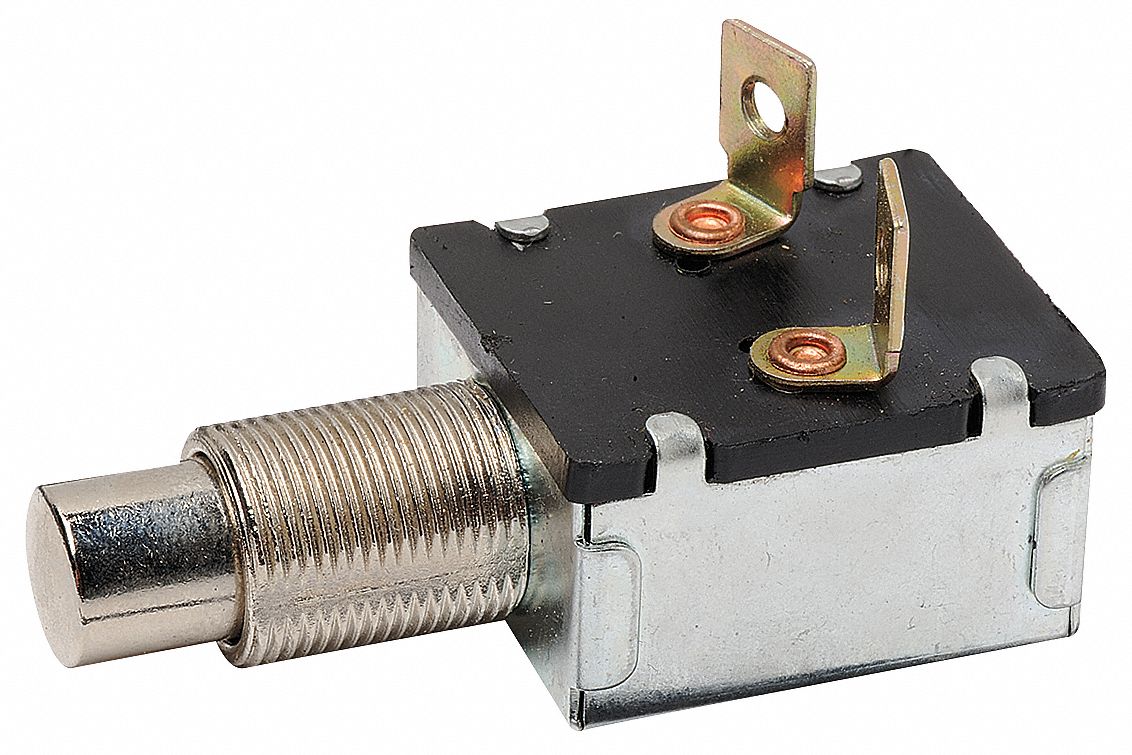 GRAINGER APPROVED SPST Miniature Push Button Switch, Off/Momentary On