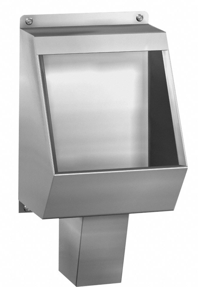 Institutional Urinal: Wall, Not ADA Compliant, 1 gpf_1.5 gpf Gallons per Flush, Silver