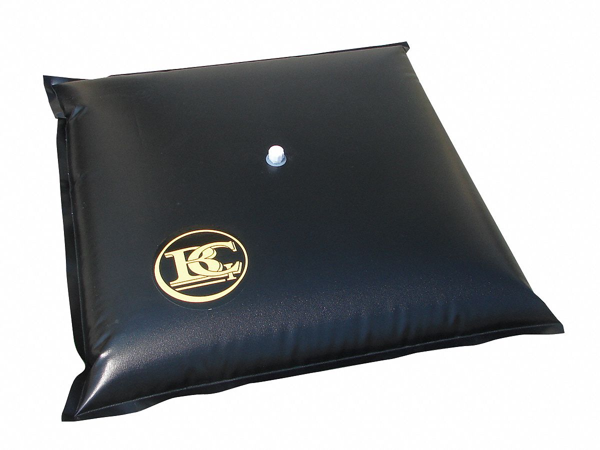 Drain Cover Seal: 30 in L x 30 in W, 18 in L x 18 in W Max Drain Size, Black, 1 in Thick