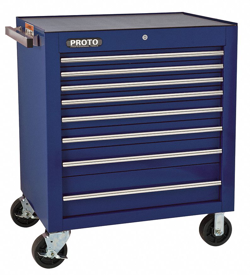 PROTO Gabinete Móvil, Pesado, Azul, Ancho 34", Profundidad 25", Altura