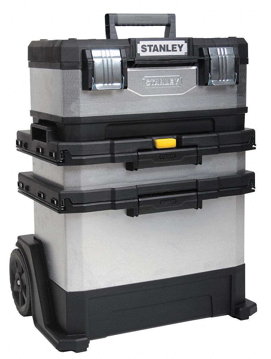 Caja para herramientas plástica rodante de la marca Stanley