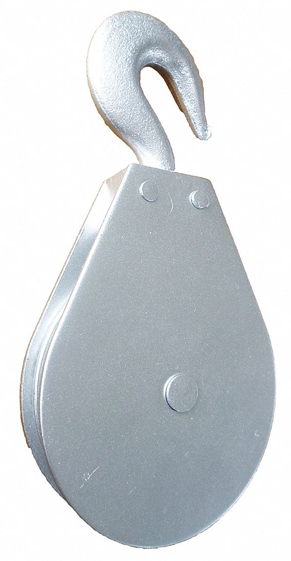 PULLEY BLOCK, SWIVEL, LIFTING/PULLING, 800 LB WORKING LOAD LIMIT, WIRE ROPE, STEEL