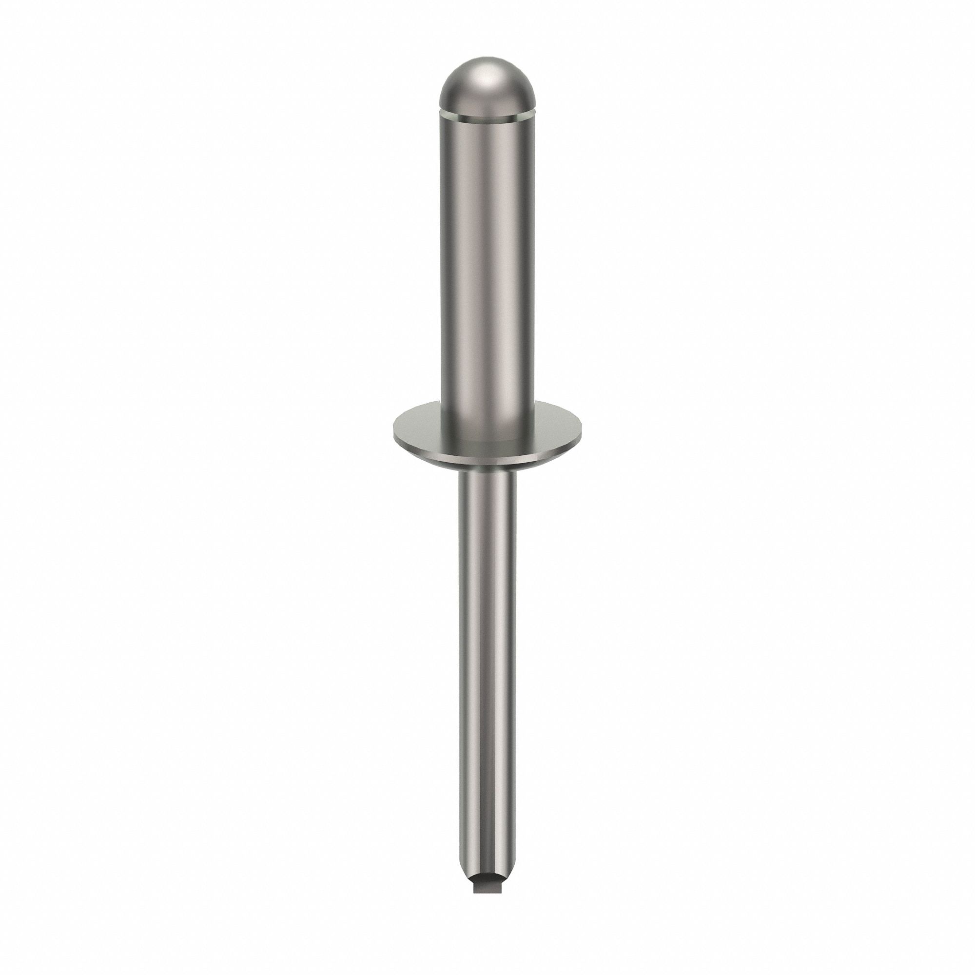 Blind Rivet, 17/20 in L, 0.25 in dia, PK100: Inch, 27/32 in Overall Lg, 27/32 in Body Lg, Dome, 100 PK