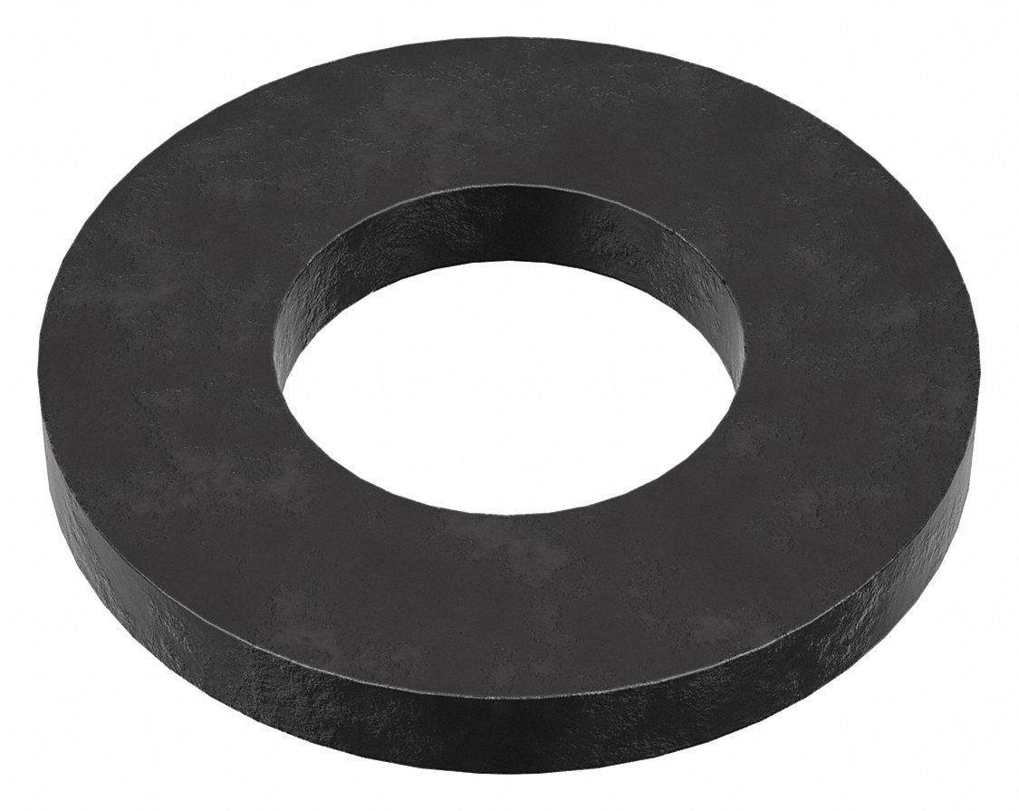 Flat Washer: Case Hardened, Black Oxide, Steel, M12 Screw Sz, 13 mm In Dia, 26 mm Out Dia, 5 PK