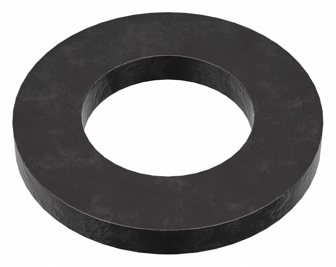 Flat Washer: Case Hardened, Black Oxide, Steel, M14 Screw Sz, 15 mm In Dia, 27 mm Out Dia, 5 PK