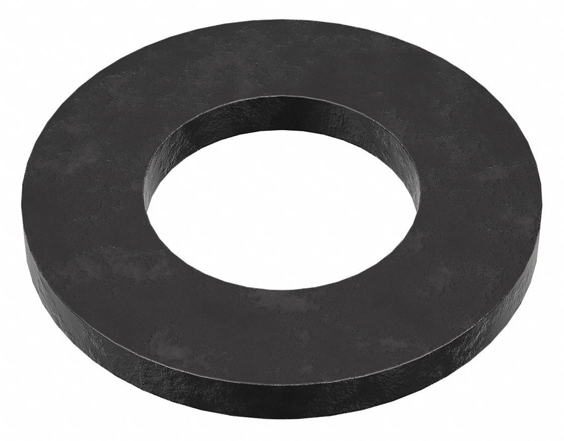 Flat Washer: Case Hardened, Black Oxide, Steel, M16 Screw Sz, 17 mm In Dia, 32 mm Out Dia, 5 PK
