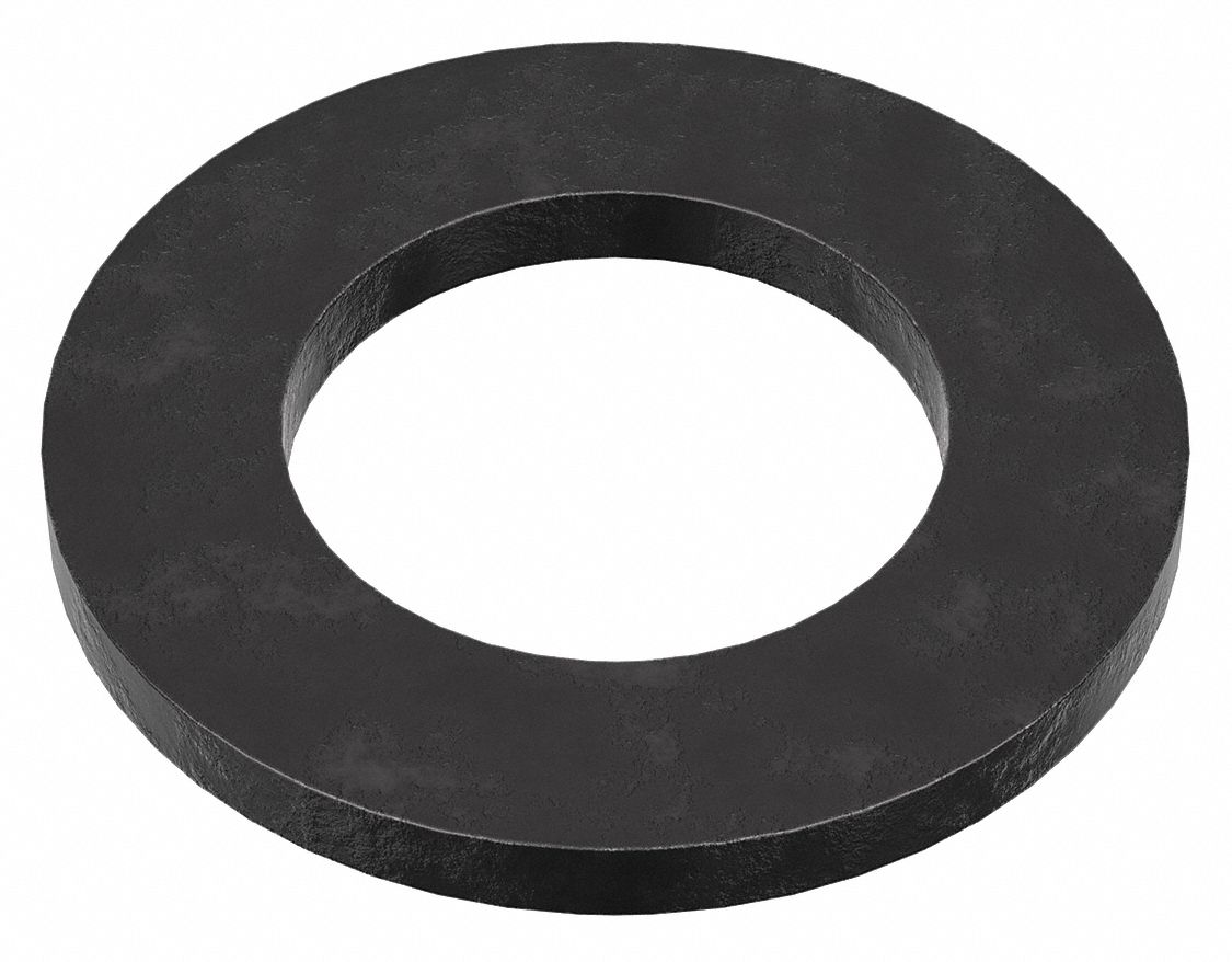 Flat Washer: Case Hardened, Black Oxide, Steel, M24 Screw Sz, 25 mm In Dia, 43 mm Out Dia, 5 PK