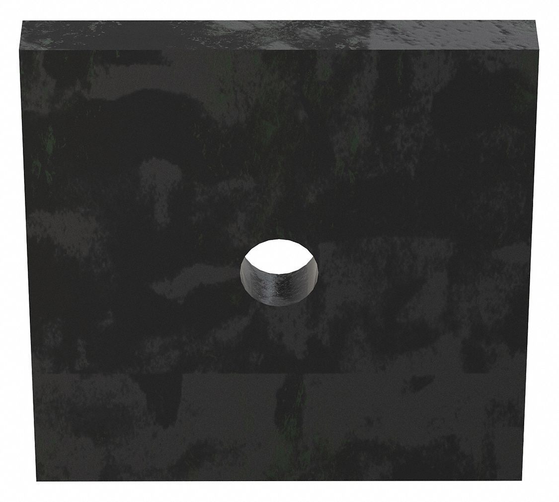 Square Washer: Case Hardened, Black Oxide, Steel, 1/4 in Screw Sz, 0.312 in In Dia, 2 in Washer Lg