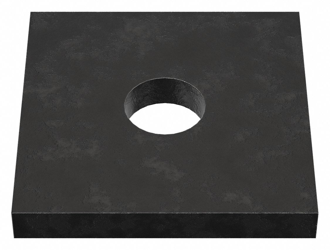 SQUARE WASHER, FOR ½ IN SCREW, STEEL, BLACK OXIDE, 0.562 IN ID