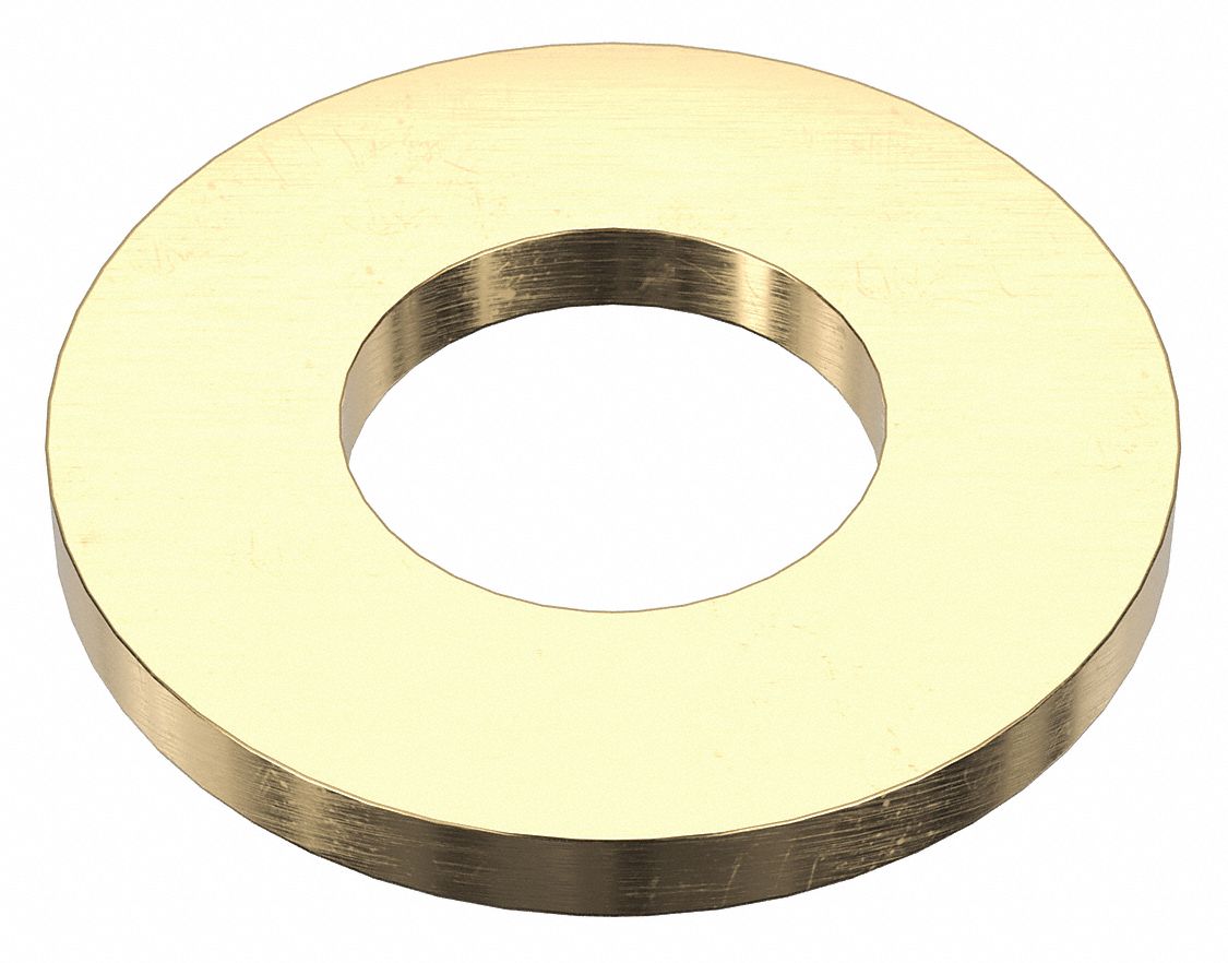 Flat Washer: Brass, 3/4 in Screw Sz, 0.781 in In Dia, 1 5/8 in Out Dia, 0.156 in Max Thick, 5 PK
