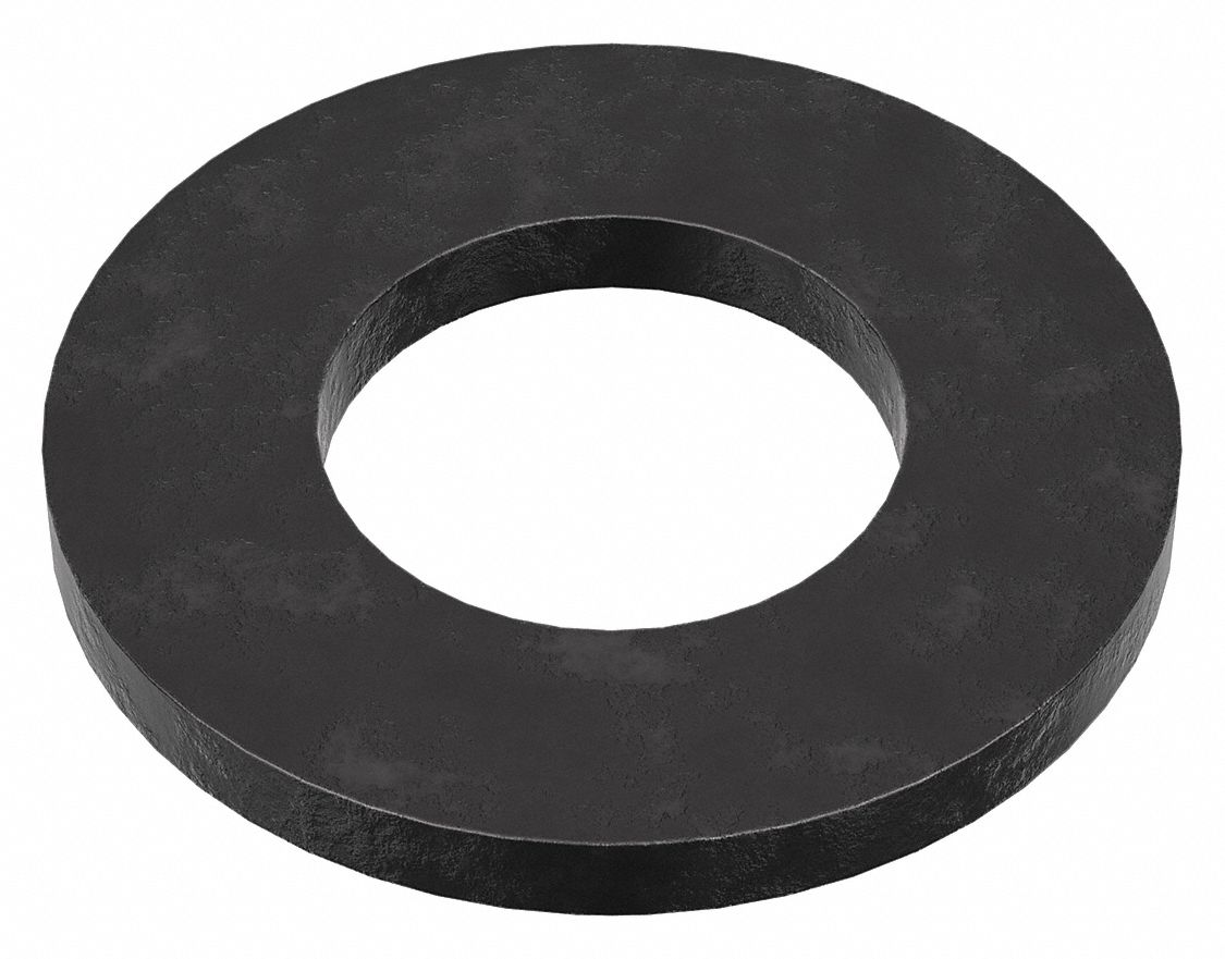 Flat Washer: Case Hardened, Black Oxide, Steel, 7/8 in Screw Sz, 0.906 in In Dia, 5 PK