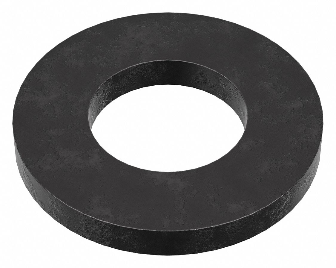 Flat Washer: Case Hardened, Black Oxide, Steel, 1 1/4 in Screw Sz, 1.281 in In Dia, 5 PK
