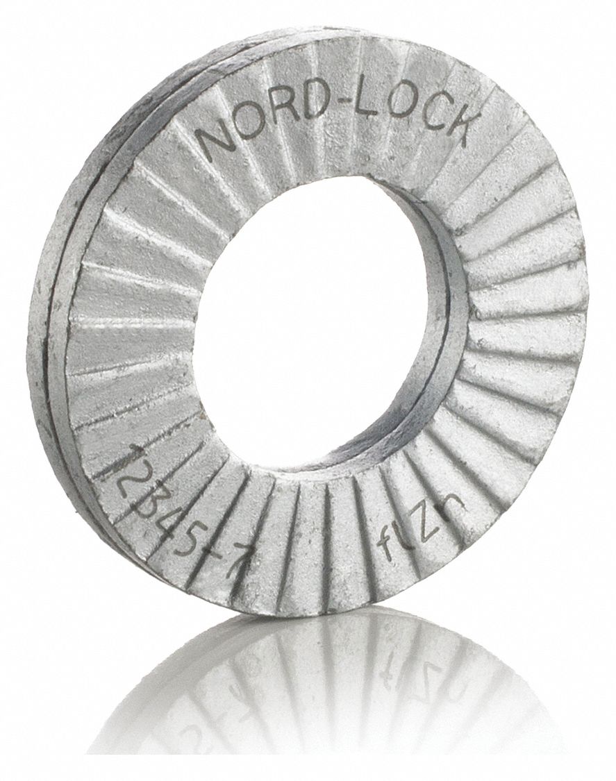 Wedge Lock Washer: Steel, Delta Protect, Fits 5/8 in Bolt Size, 0.67 in Inside Dia., 4 PK