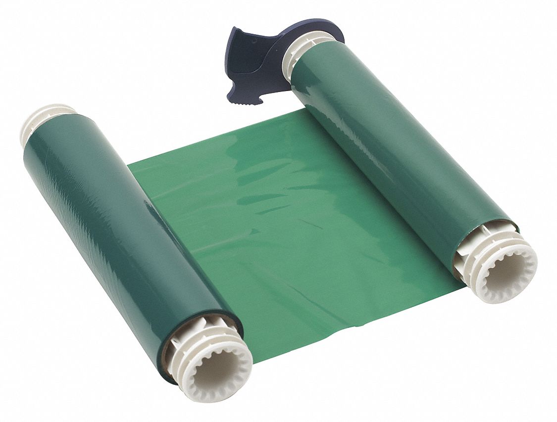 Single-Color Printer Ribbon: 8 13/16 in x 200 ft, Green, Resin, R10000