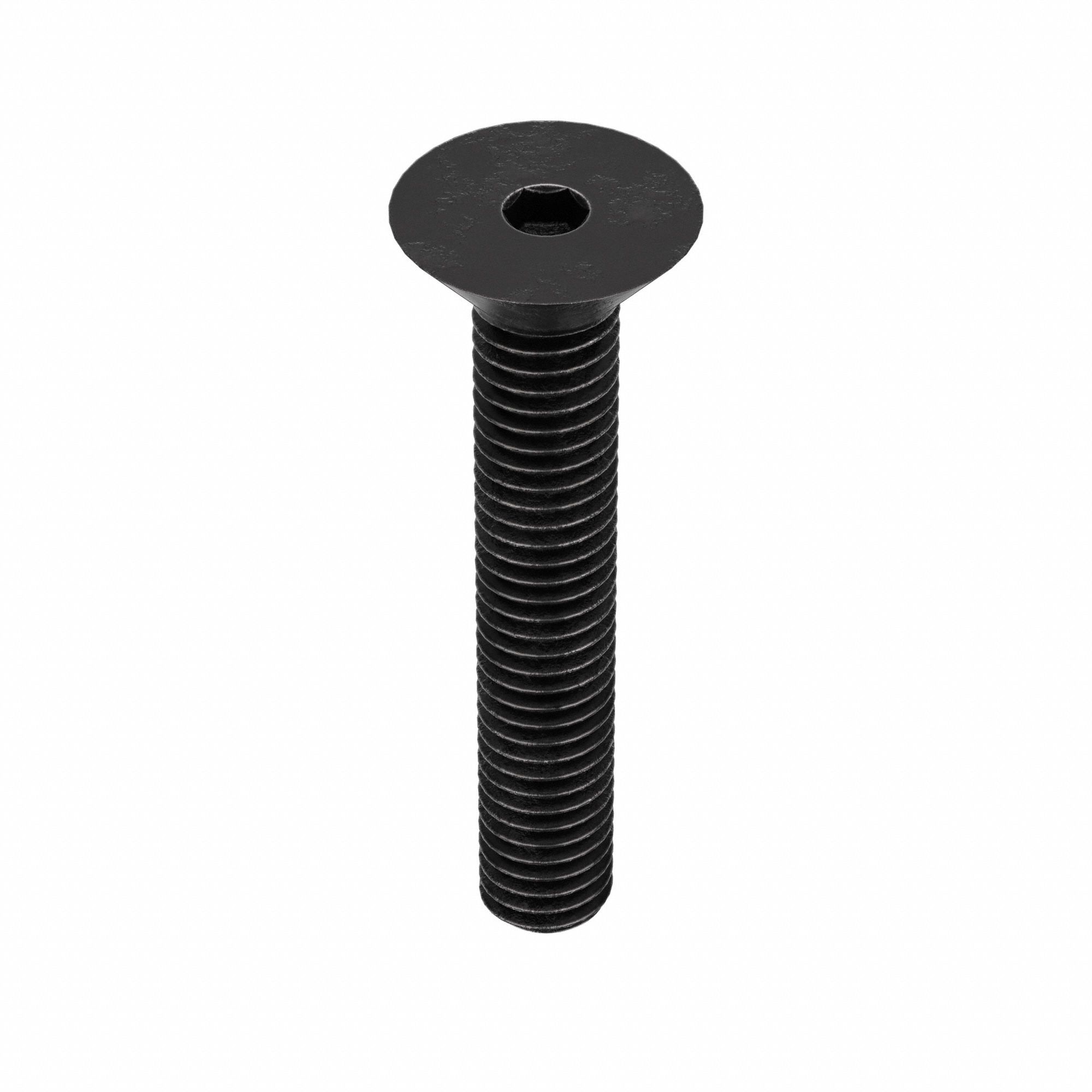 Socket Flat Head Screw: 3/8"-16 Thread Size, 2 in Lg, Flat, Black Oxide, Alloy Steel, 50 PK