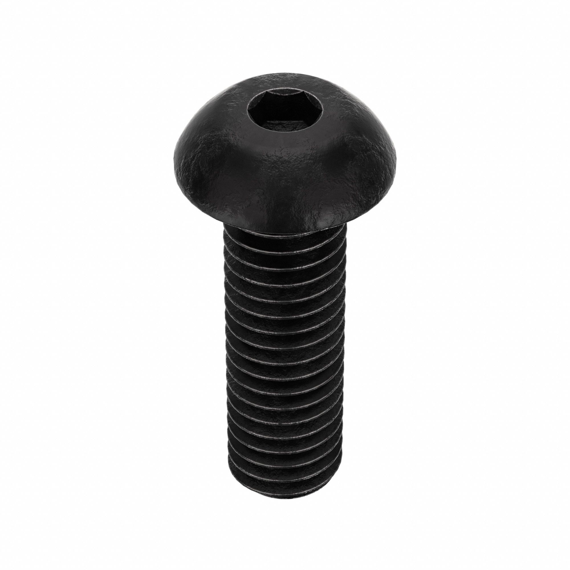 Socket Head Cap Screw: 3/8"-16 Thread Size, 1 1/4 in Lg, Button, Black Oxide, Alloy Steel, 50 PK