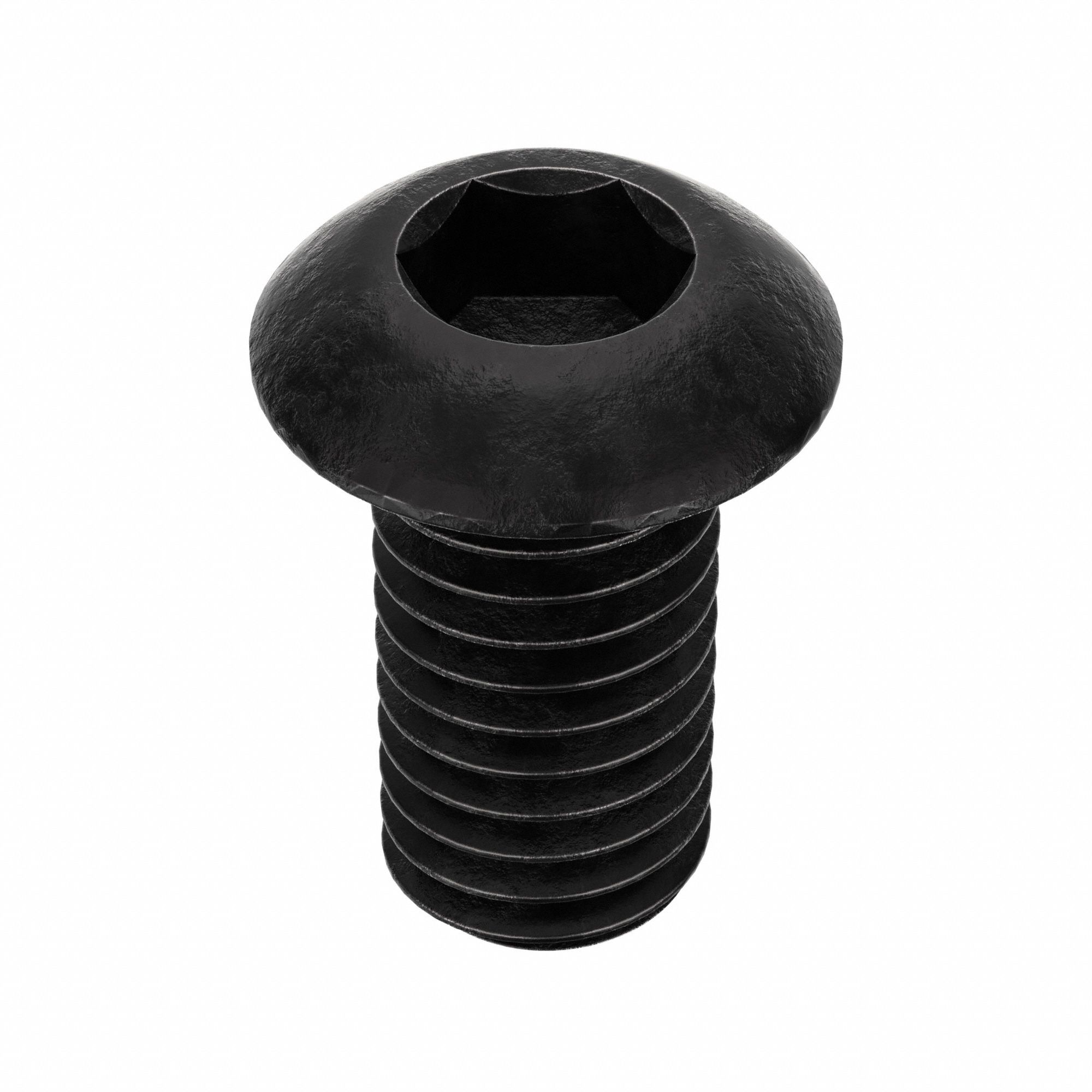 Socket Head Cap Screw: #10-32 Thread Size, 3/8 in Lg, Button, Black Oxide, Alloy Steel, 100 PK
