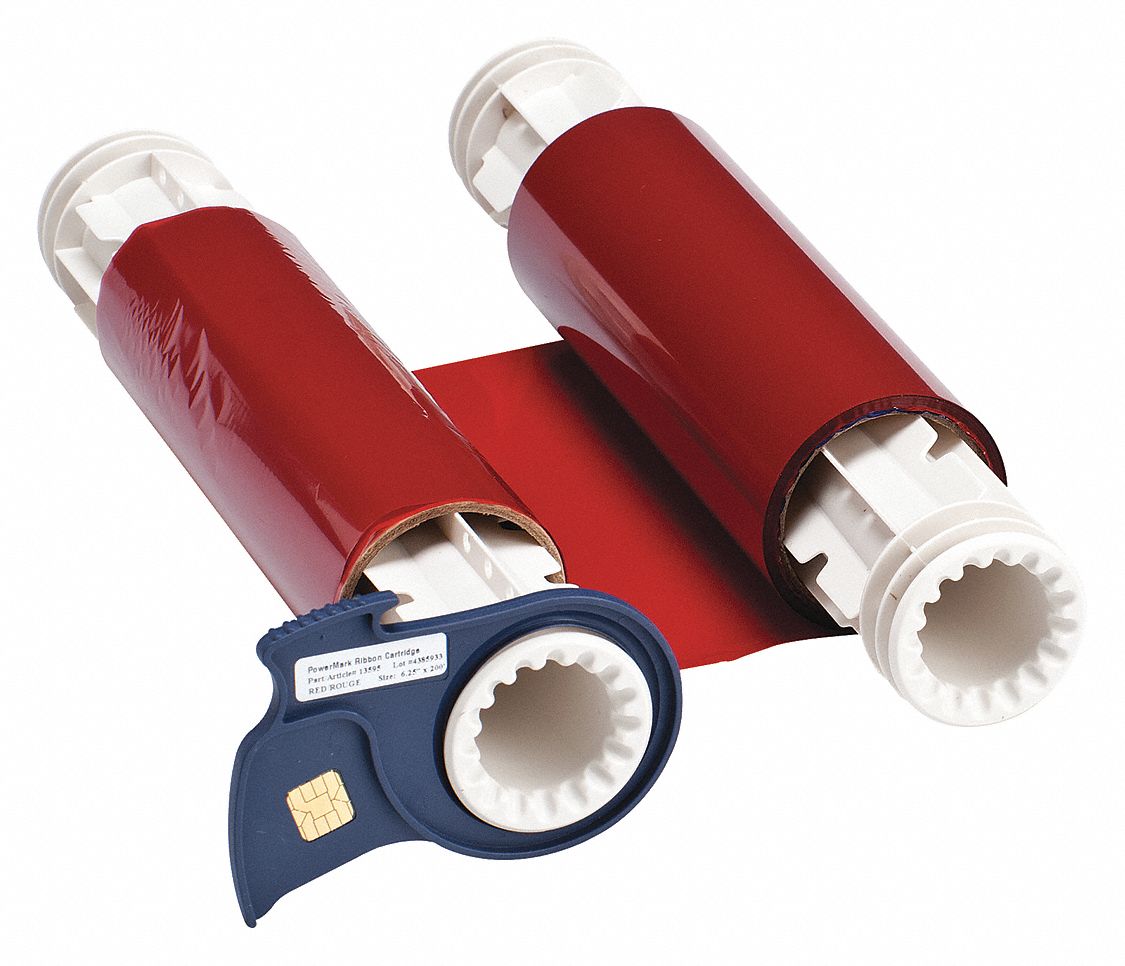 6 1/4 in x 200 ft, Red, Label Printer Ribbon 5RW4113595 Grainger