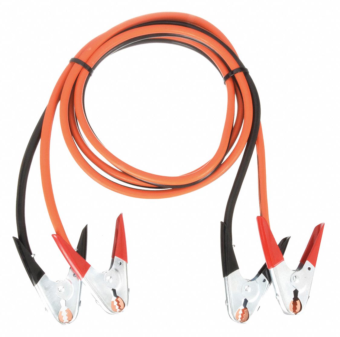 BOOSTER CABLE, CRIMPED, 1 AWG, SPRING CLAMP GRIP, 20 FT CABLE L, BLACK/ORANGE