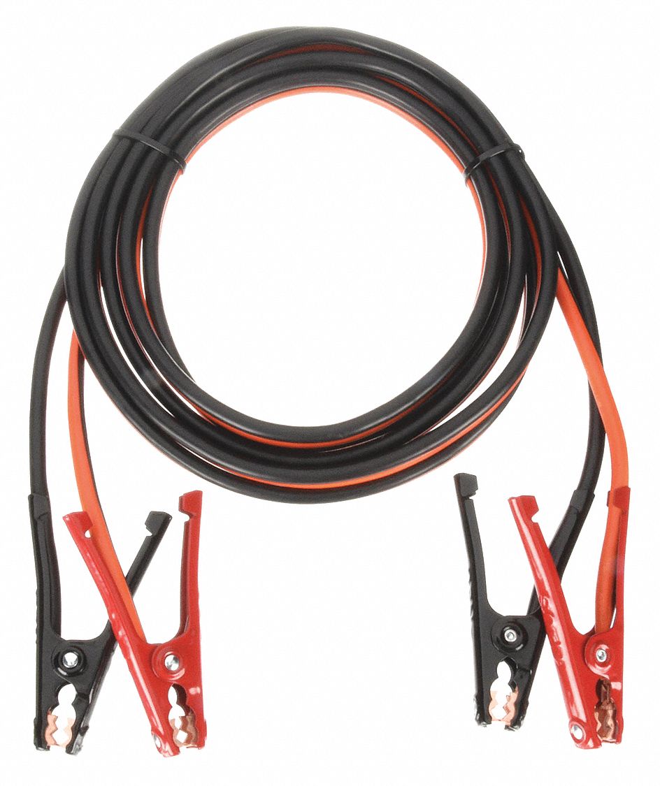 BOOSTER CABLE, CRIMPED, 6 AWG, SPRING CLAMP GRIP, 16 FT CABLE L, BLACK/ORANGE