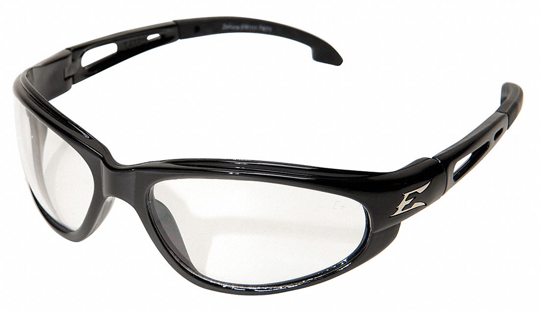 Edge Eyewear Safety Glasses Anti Scratch No Foam Lining Wraparound Frame Full Frame Black