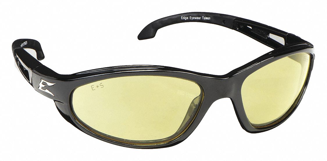 EDGE EYEWEAR Dakura ScratchResistant Safety Glasses , Yellow Lens