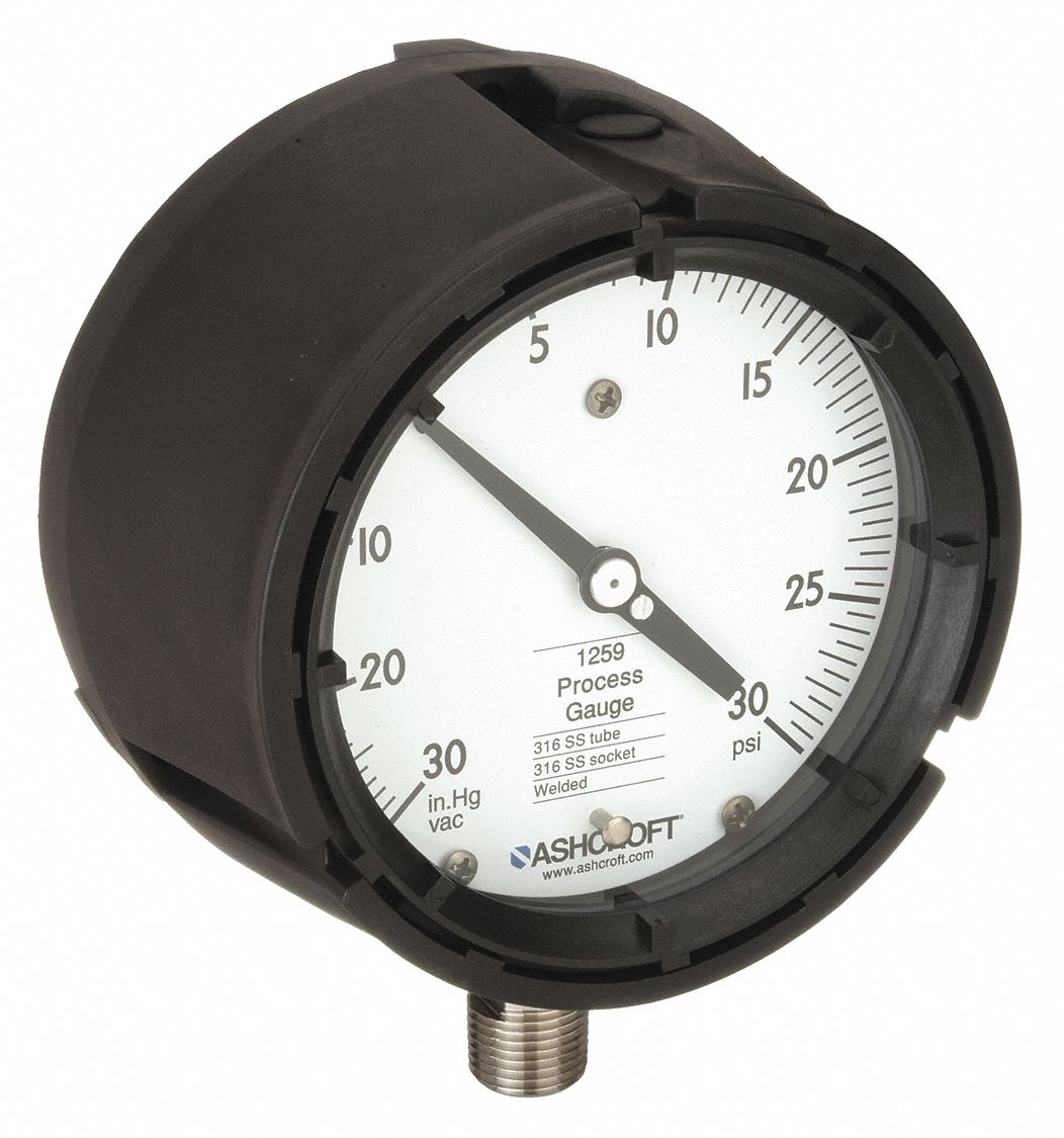 COMPOUND GAUGE,4 1/2IN,30 IN HG TO