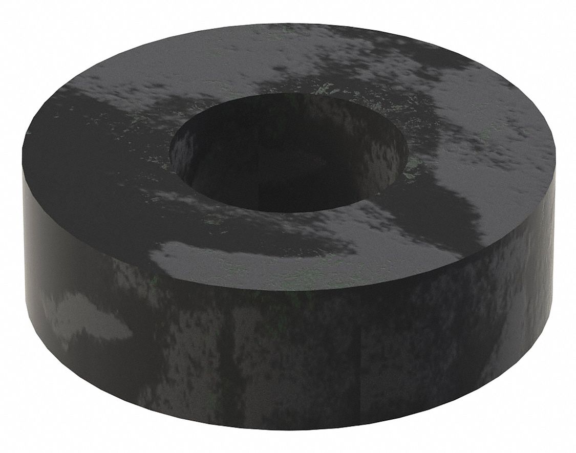 Flat Washer: Case Hardened, Black Oxide, Steel, 1/4 in Screw Sz, 0.281 in In Dia, 10 PK