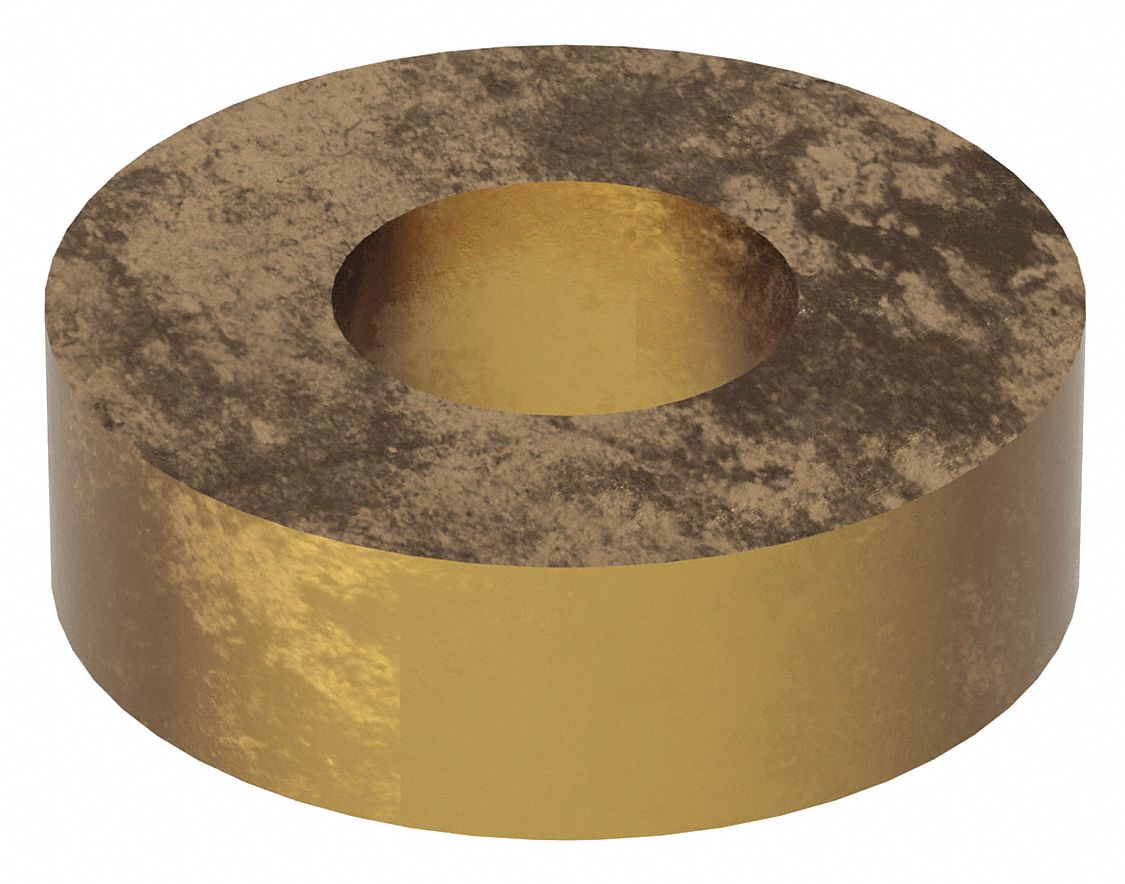 Flat Washer: Brass, 1/4 in Screw Sz, 0.281 in In Dia, 5/8 in Out Dia, 0.187 in Max Thick, 5 PK