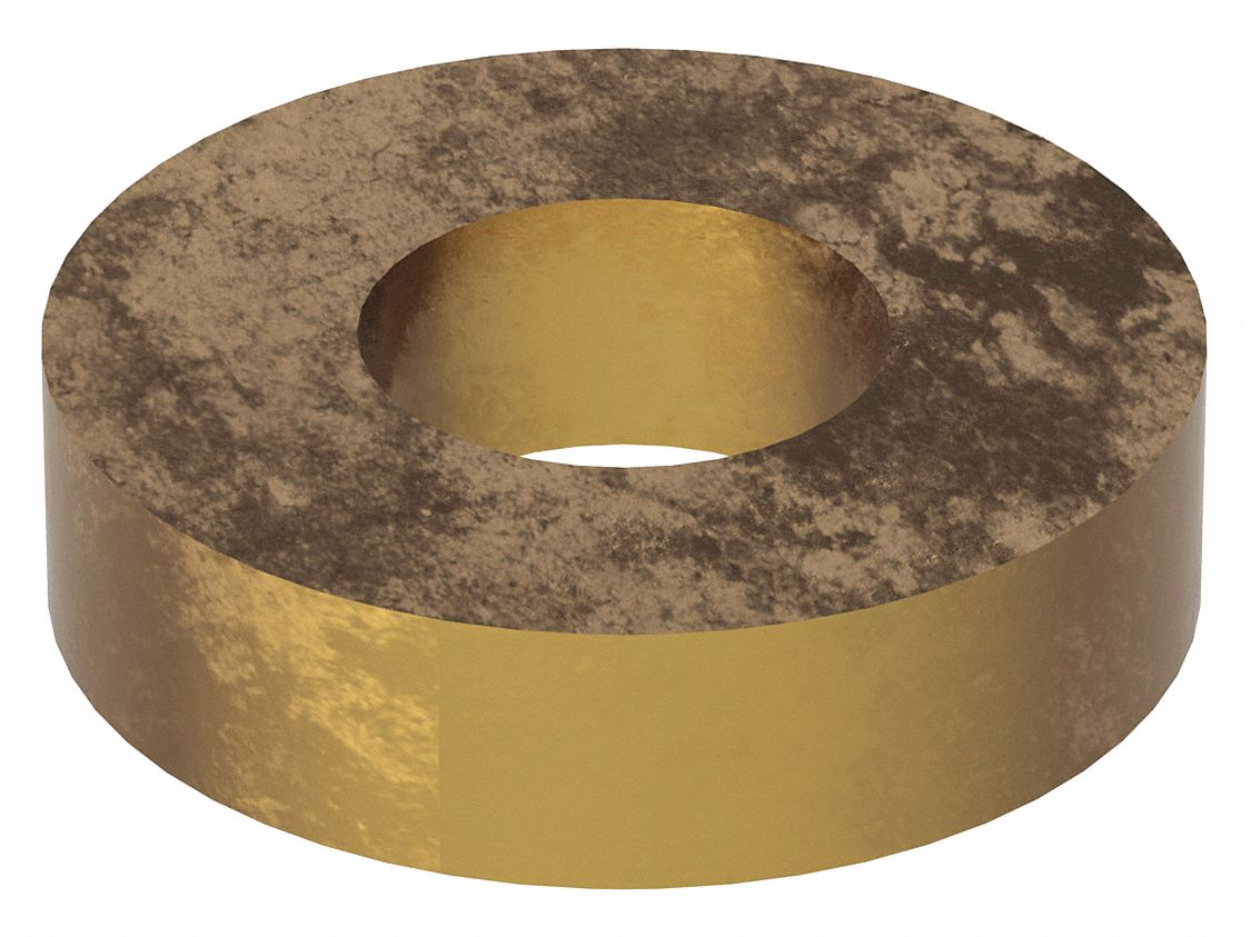 Flat Washer: Brass, 5/16 in Screw Sz, 0.344 in In Dia, 3/4 in Out Dia, 0.187 in Max Thick, 5 PK